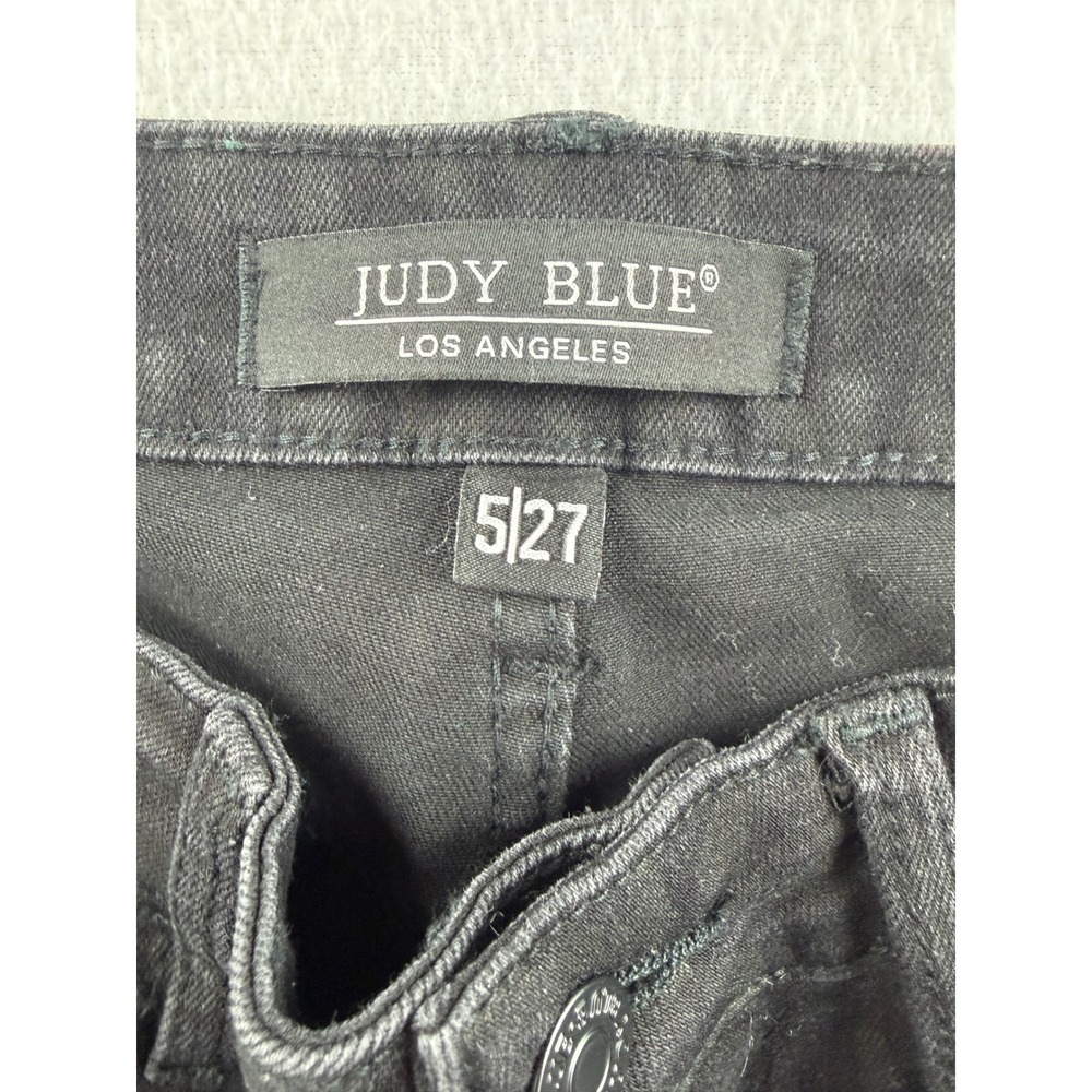 Judy Blue Womens Black Leopard Print Skinny Fit Jeans High Rise Stretch 5/27 - Picture 3 of 11